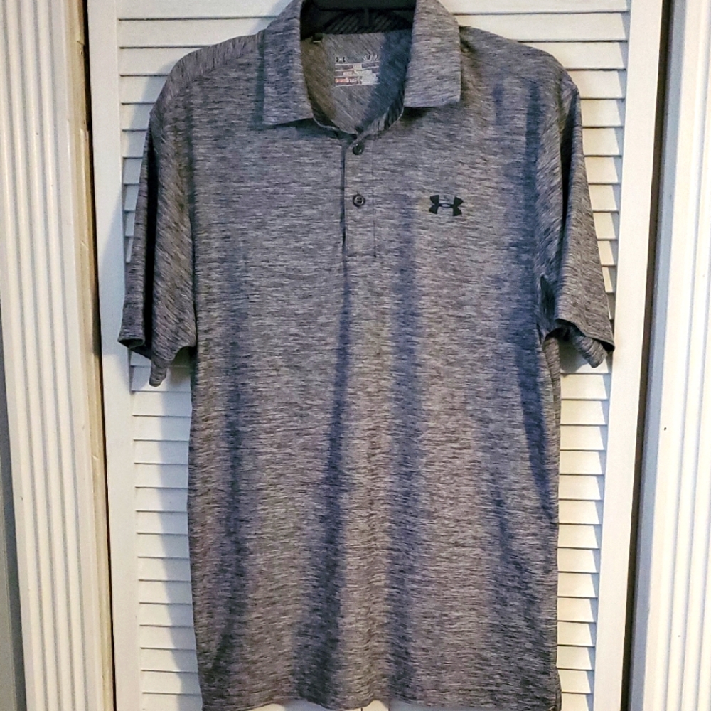 Under Armour Men's Heathered Gray Polo Shirt